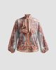 Zimmermann Women's Aster Silk Tie Neck Blouse - 6