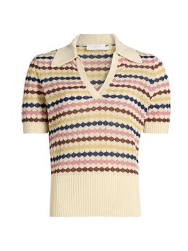 Zimmermann Women's Awaken Scallop Knit Polo Top