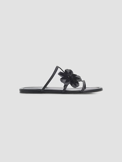 Zimmermann Women's Belara Flower-Appliqué Leather Sandals