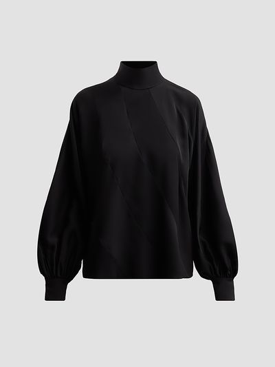 Zimmermann Women's Bias Mock Turtleneck Blouse