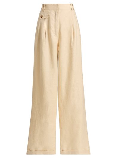 Zimmermann Women's Carousel Linen Wide-Leg Pants
