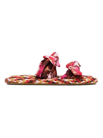 Zimmermann Women's Carousel Printed Linen Slip-On Sandals