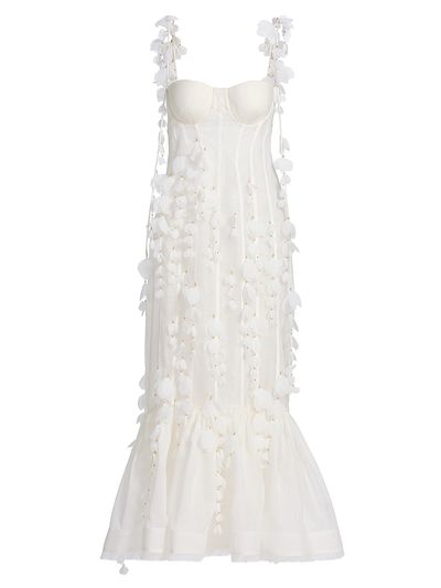 Zimmermann Women's Dawning Petal Linen-Silk Midi-Dress