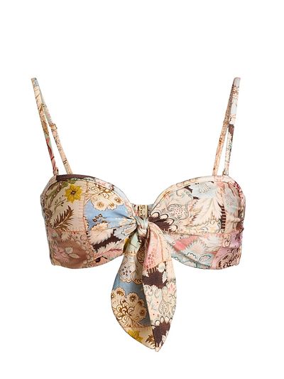 Zimmermann Women's Daylight Floral Patchwork Tie Bikini Top