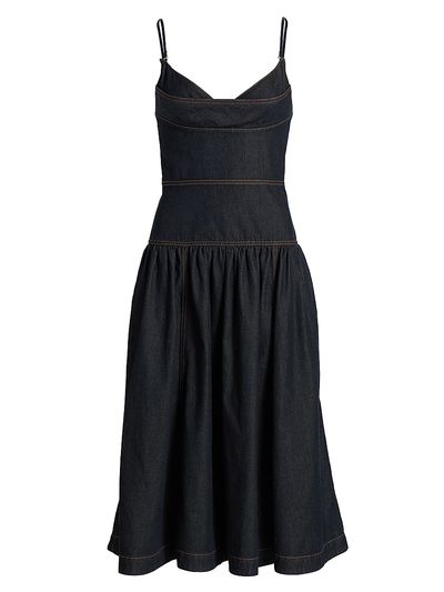 Zimmermann Women's Denim Drop-Waist Midi-Dress