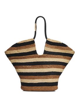 Zimmermann Women's Goldentime Large Striped Handwoven Raffia Tote Bag