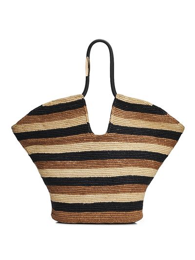 Zimmermann Women's Goldentime Large Striped Handwoven Raffia Tote Bag