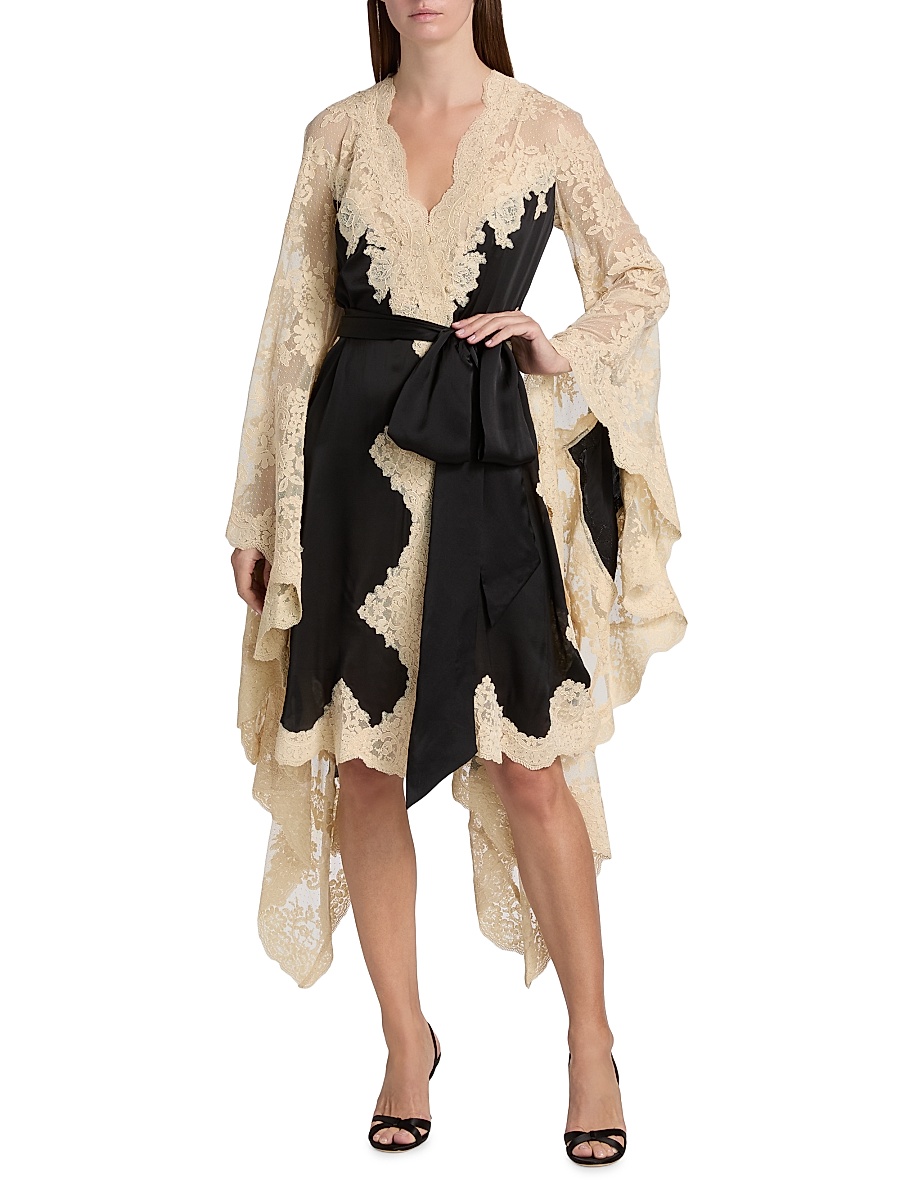 chinese dress ladies Flirty Silhouette Lace Trim Plaid Mini Dress