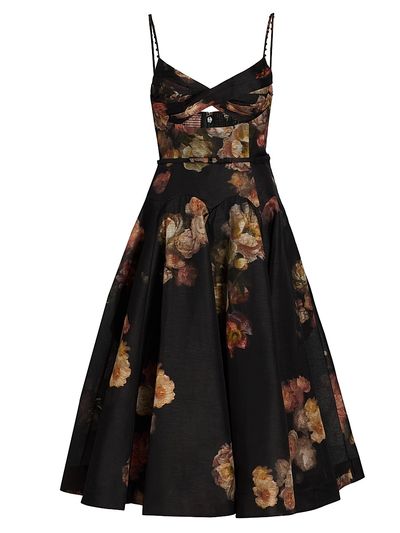 Zimmermann - Women's Hypnotic Twist Linen-Silk Midi-Dress