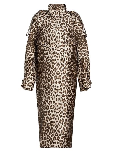 Zimmermann Women's In Illustration Leopard-Print Twill Trench Coat