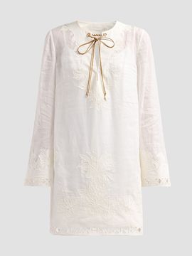 Zimmermann Women's Indra Embroidered Tunic Mini Dress