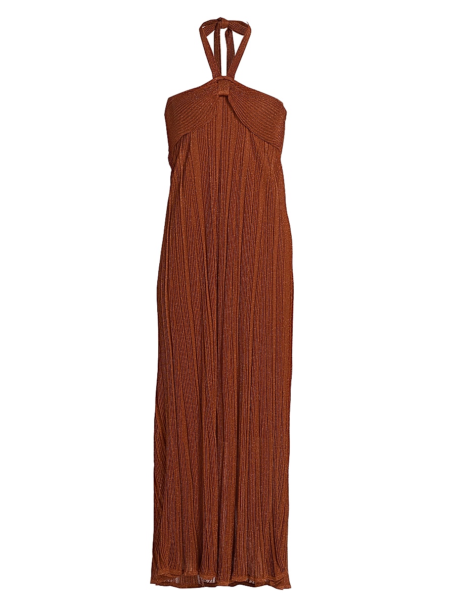 Zimmermann - Women's Indra Metallic Halter Maxi-Dress