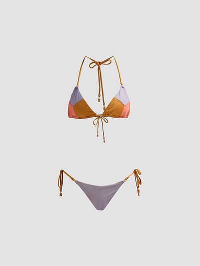 Zimmermann Women's Indra Metallic Spliced Bikini