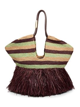 Zimmermann Women's Large Goldentime Striped Raffia Tote Bag