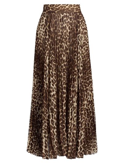 Zimmermann Women's Leopard Sunray Pleated Maxi Skirt