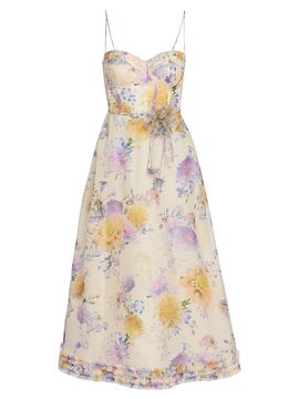 chinese dress ladies Zimmermann Luminosity Liftoff Flower Midi Morisot Black Print