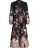 Zimmermann Women's Luna Floral Linen Midi-Dress - 1