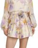 Zimmermann Women's Luna Floral Silk-Cotton Tuck Shorts - 3