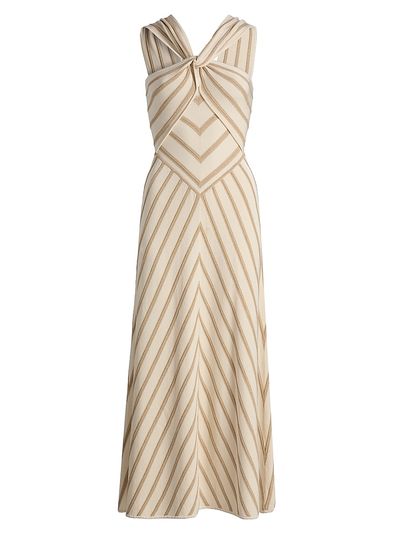 Zimmermann Women's Luna Metallic Stripe A-Line Midi-Dress
