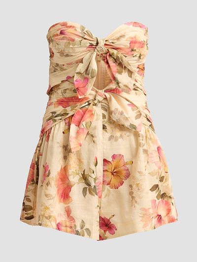 Zimmermann Women's Mahon Hibiscus Strapless Romper