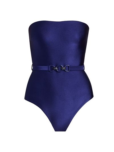 Zimmermann Women's Patience Belted Bandeau One-Piece Swimsuit