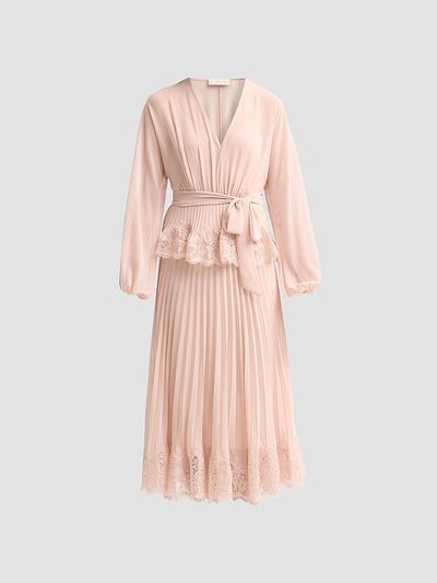 Zimmermann Women's Pleated Lace Midi Dress