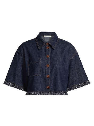 Zimmermann Women's Rhiannon Fringe Denim Shirt