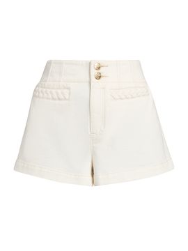 Zimmermann Women's Roselight Braided Detail Denim Shorts