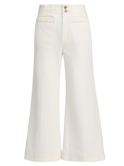 Zimmermann Women's Roselight Braided Pocket Crop Flare Jeans