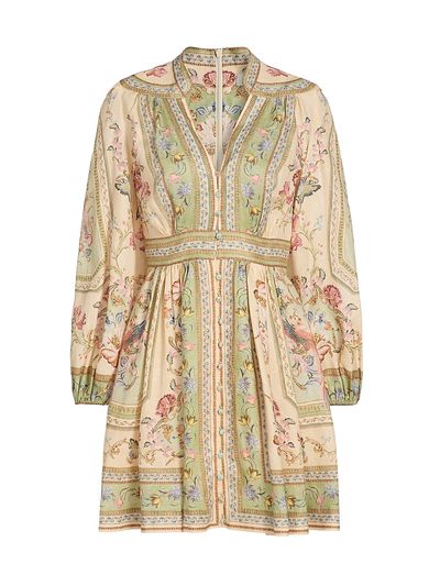 Zimmermann Women's Roselight Plunge Linen Minidress