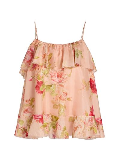 Zimmermann Women's Roselight Printed Silk Cami Top