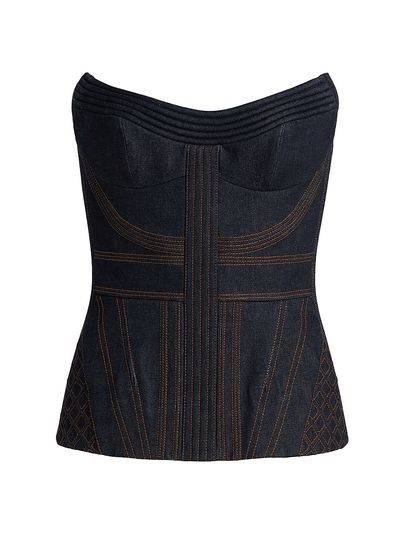 Zimmermann Women's Stretch Denim Strapless Corset Top