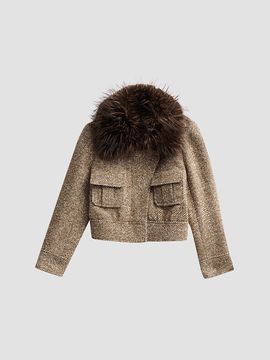 Zimmermann Women's Valiant Faux Fur Collar Biker Jacket