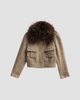 Zimmermann Women's Valiant Faux Fur Collar Biker Jacket - 6