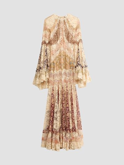 Zimmermann Women's Valiant Floral Silk Patchwork Gown