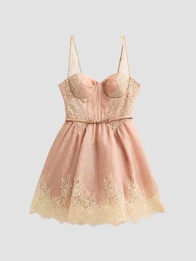 Zimmermann Women's Valiant Lace-Trim Mini Dress