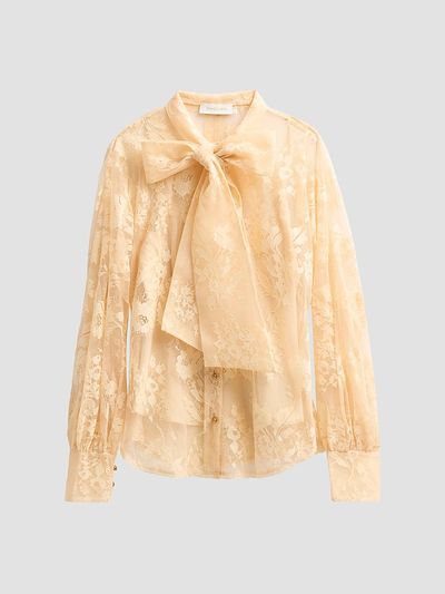Zimmermann Women's Valiant Lace Pussy Bow Blouse