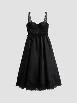 Zimmermann Women's Valiant Linen-Silk Lace-Trim Midi Dress