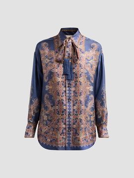 Zimmermann Women's Valiant Paisley Silk Relaxed Shirt