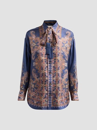 Zimmermann Women's Valiant Paisley Silk Relaxed Shirt