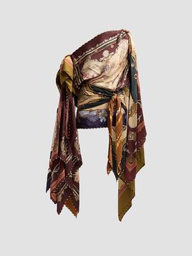 Zimmermann Women's Valiant Printed Silk Draped Scarf Mini Dress