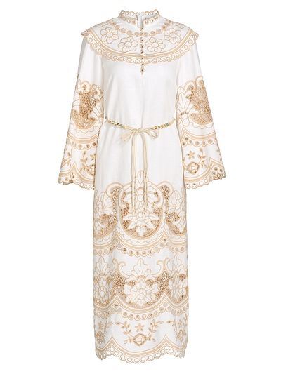 zimmermann white and gold dress Zimmermann