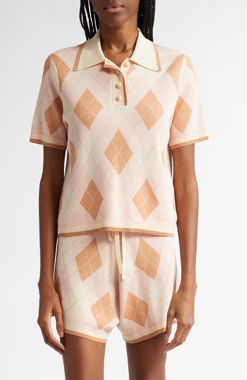 Zimmermann Zimmermann Acacia Argyle Piqué Knit Polo