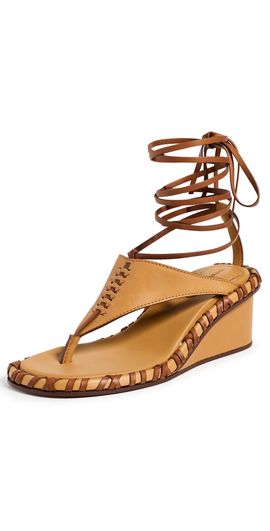 Zimmermann Zimmermann Alchemy Wedge Sandals Ochre