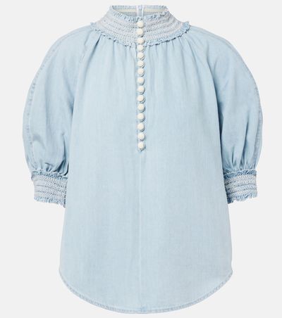 Zimmermann Zimmermann Ascension balloon-sleeve denim blouse