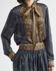 Zimmermann Zimmermann Ascent Print Silk Satin Scarf Button-Up Shirt - 5