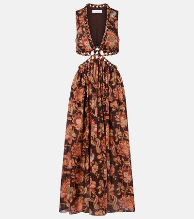 Zimmermann Zimmermann Aster cutout floral cotton midi dress
