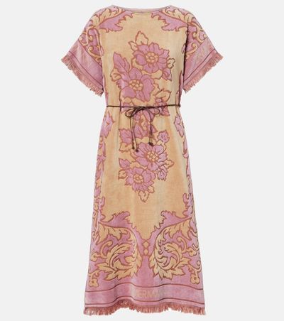 Zimmermann Zimmermann Aster floral fringed cotton terry midi dress
