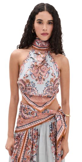 Zimmermann Zimmermann Aster Scarf Bodice Blue Paisley Floral