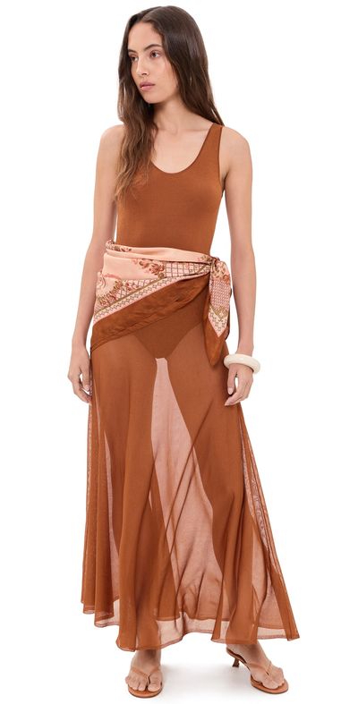 Zimmermann Zimmermann Aster Scarf Maxi Dress Tan/Print